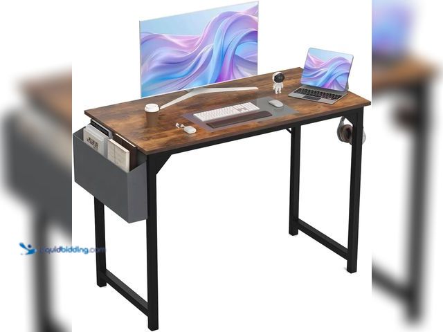Lot 49-3531483 - 40 Inch Desk Office with Storage, Modern Simple Style Gaming Computer Table for Youth Student Adult,...