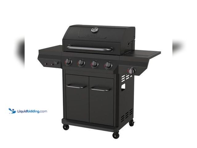 Lot 49-5511113 - Nexgrill 4-Burner with Side Burner Propane Gas Grill in Graphite Black. Model # 720-0830XM. Unused