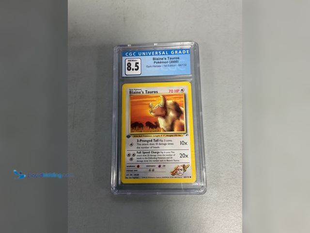 Lot 49-1505396 - COLLECTIBLE WOW! GRADED CARD GYM HEROS BLAINES TAUROS 1ST EDITION 64/132 CGC NM/MINT+ 8.5 AMAZING CA...