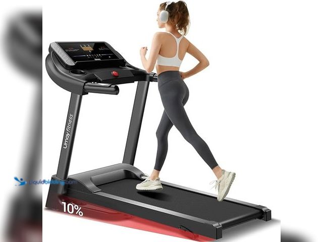 Lot 49-1525389 - UMAY Fitness Home Folding Incline Treadmill with Pulse Sensors, 3.0 HP Quiet Brushless, 300 lbs Capa...