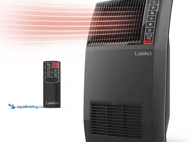 Lot 49-5490060 - Lasko
1500-Watt 20 in. Black Electric Console Ceramic Space Heater with Tip-Over Switch, Adjustable...