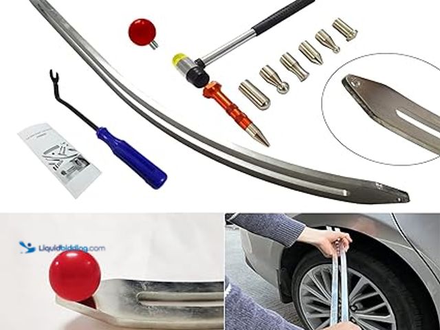 Lot 49-3482633 - CYGOODS Car Auto Car Dent Removal Fender Damage Repair Puller Lifter Big Curved Rod Crowbar Tools Ho...