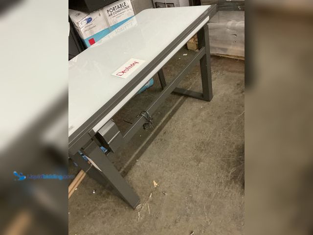 Lot 49-5484695 - 47" x 23-1/2" Tempered Glass Desk (some light not working) (scuffs and scratches) Used