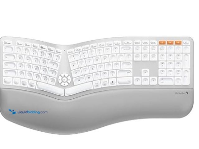Lot 49-1575701 - ProtoArc Backlit Bluetooth Ergonomic Keyboard, EK01 Plus Full Size Wireless Split Keyboard with Dual...