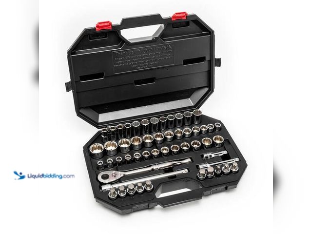 Lot 49-5454159 - Husky 1/2 in. Drive Mechanics Tool Set (52-Piece) Model # H52MTS2D. Item unused.