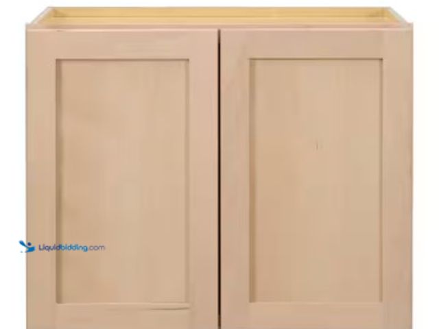 Lot 49-2025113 - Hampton Bay 30 in. W x 12 in. D x 24 in. H Ready to Assemble Wall Bridge Kitchen Cabinet in Unfinish...