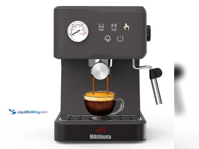 Lot 49-5408659 - MAttinata Espresso Machine, 20 Bar Espresso Maker with Milk Frother and Steamer, Retro Coffee Machin...