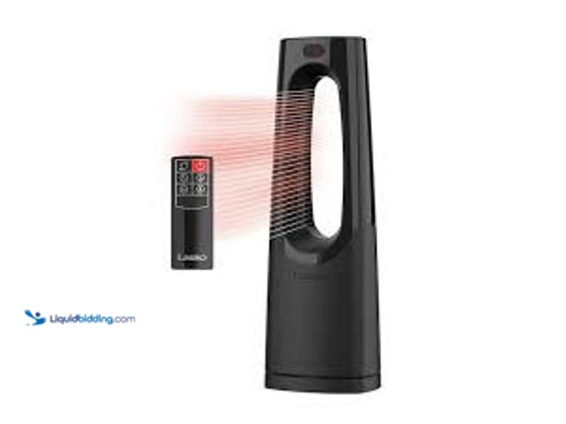 Lot 49-5476680 - Lasko Bladeless 1500W 28 in. Black Electric Oscillating Tower Ceramic Space Heater with Remote Contr...