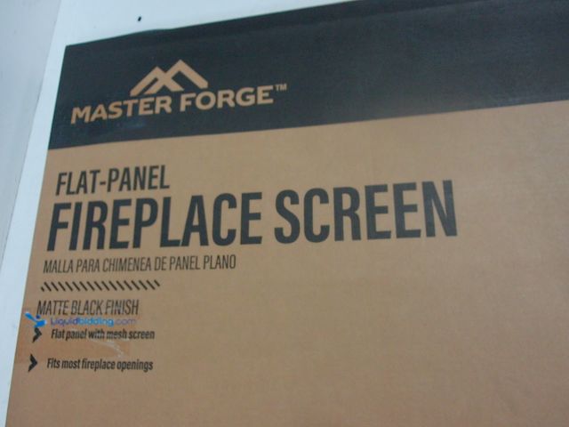 Lot 49-3432060 - Master Forge 37.5-in Black powder coated Steel 1 -Panel Diamond Fireplace Screen, Model #15954L, Unu...