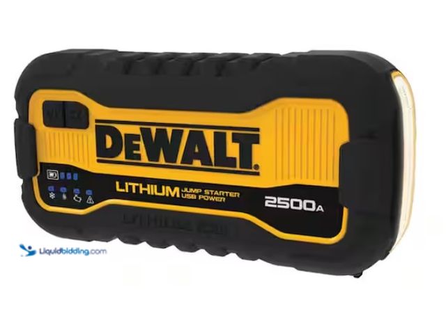 Lot 49-1567907 - DEWALT 2500 Peak Amp Lithium Jump Starter with USB Power Bank, Model # DXAELJ25, Used, No attachment...