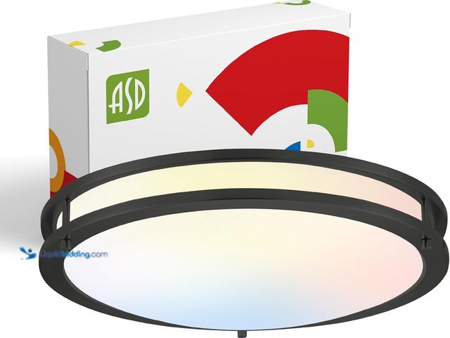 Lot 49-5447978 - ASD LED 18 Inch Round Flush Mount Light Fixture | 28W 2250LM 3000K-5000K 120V | 3CCT, Dimmable, Ener...