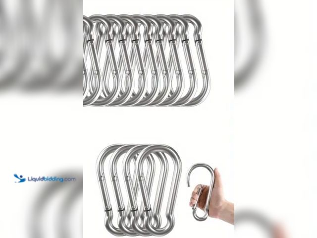 Lot 49-1816276 - New Carabiner Clips. (14pcs) stainless steel brand new