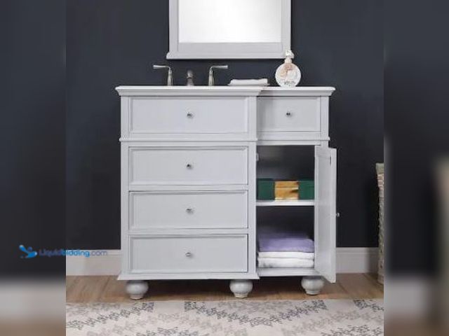 Lot 49-1517817 - Home Decorators Collection
Hampton Harbor 36 in. W x 22 in. D x 35 in. H Single Sink Freestanding B...