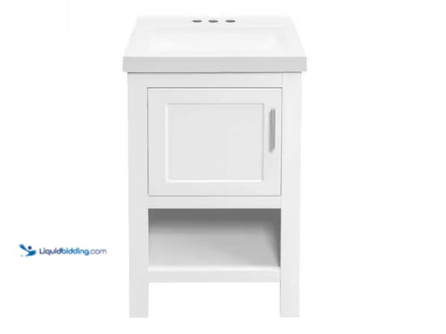 Lot 49-1577119 - Glacier Bay Spa 18.5 in. W x 16.25 in. D x 33.75 in. H Single Sink Bath Vanity in White with White C...