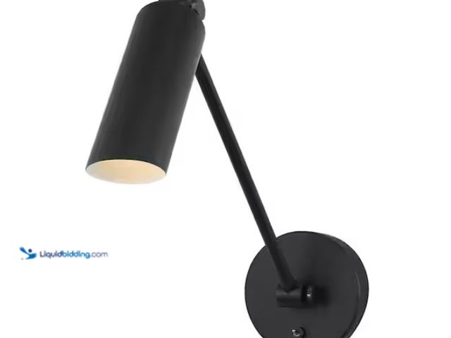 Lot 49-1570049 - SCOTT LIVING Frasar Medium 1-Light Midnight Black One Arm Wall Sconce with Midnight Black Steel Shad...