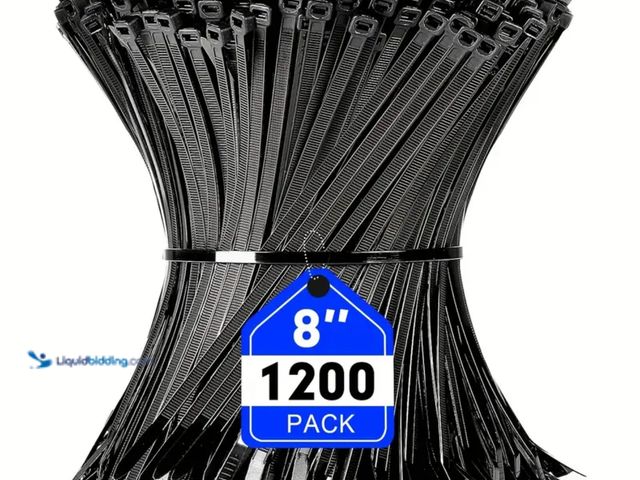 Lot 49-1830141 - Zip Ties, 1200pcs Black