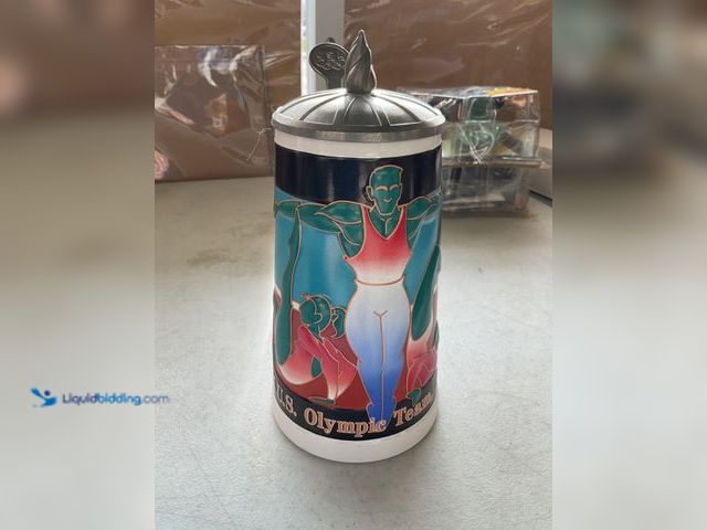 Lot 49-3503738 - Other 1996 ANHEUSER-BUSCH U.S. OLYMPIC TEAM ATLANTA GEORGIA GYMNASTICS LIDDED BEER STEIN NO BOX