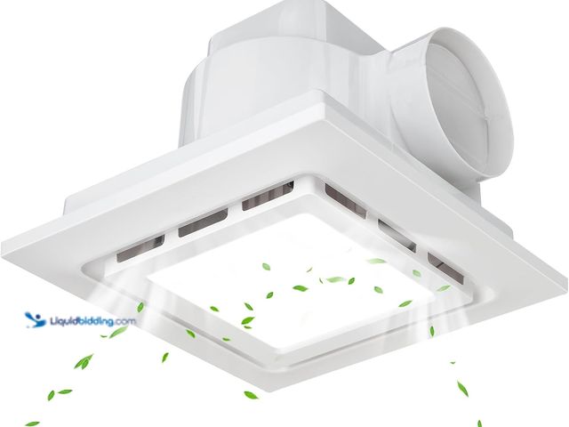 Lot 49-5437264 - Bathroom Exhaust Fan with Light 10x10 IN Panel, Mounting Opening 8.3x8.3 IN 130CFM Ultra Quiet 1.0 S...