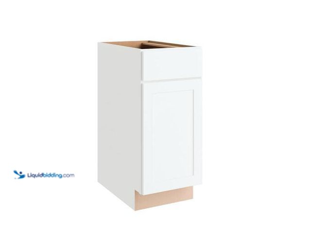 Lot 49-5450881 - Hampton Bay Courtland 15 in. W x 24 in. D x 34.5 in. H Assembled Shaker Base Kitchen Cabinet in Pola...