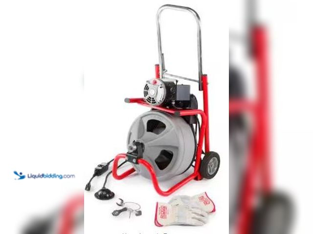 Lot 49-5427674 - RIDGID K-400 Drain Cleaning Snake Auger 120-Volt Drum Machine with C-32IW 3/8 in. x 75 ft. Cable + 4...