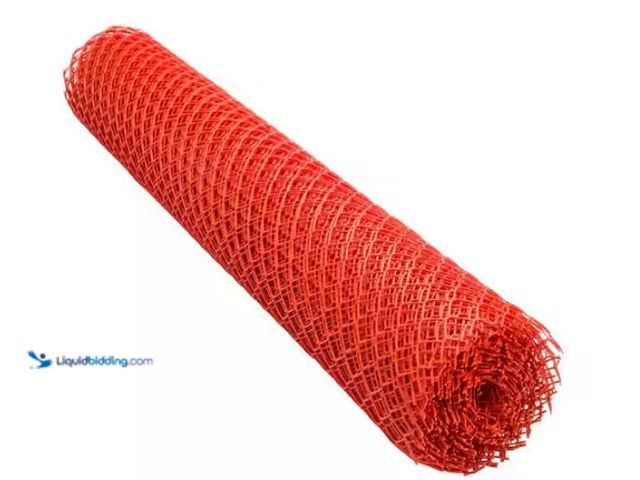 Lot 49-1578185 - Everbilt 50 ft. L x 48 in. H PVC Vinyl Safety Fence in Orange with 1-1/2 in. x 1-1/2 in. Mesh Size G...