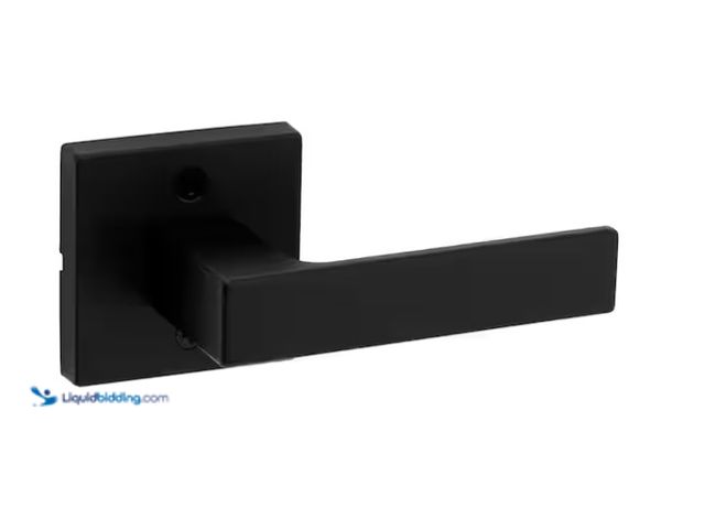 Lot 49-1575982 - Lot of (4) Kwikset Singapore Matte Black Reversible Square Straight Half Dummy Door Handle, Model # ...