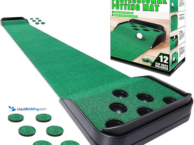 Lot 49-3600365 - CHAMPKEY Golf Putting Green Indoor - Advanced Guides Golf Putting Mat - Enhance Putting Accuracy and...