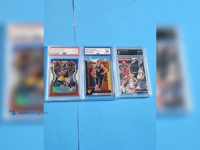 Lot 49-1817785 - 3- GRADED SPORTS CARDS. INCLUDES MICHAEL JORDAN AND NIKOLA JOKIC! 2 GEM MT 10 AND 1 MINT 9.