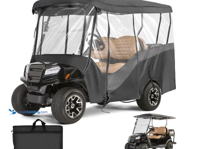 Lot 49-3431535 - KEMIMOTO Golf Cart Enclosure, 4 Passenger Golf Cart Rain Cover, 600D Waterproof Driving Enclosure wi...