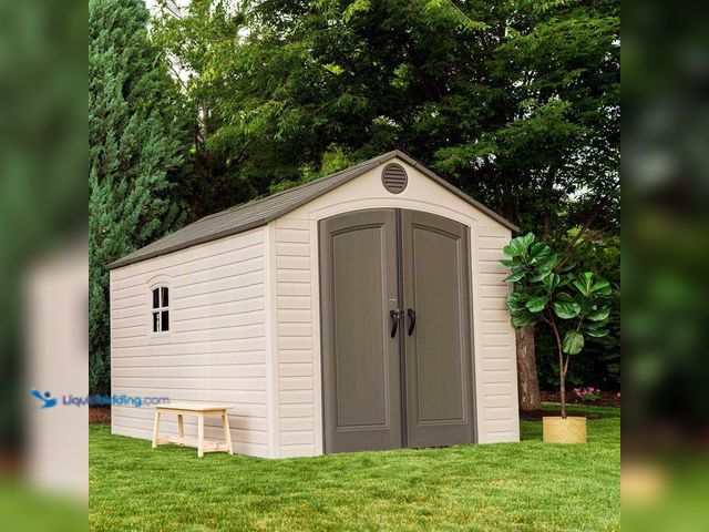 Lot 49-5408912 - Lifetime 8 ft. x 12.5 ft. Resin Outdoor Storage Shed. [Model # 6402] Unused. MSRP: $1,699.00.