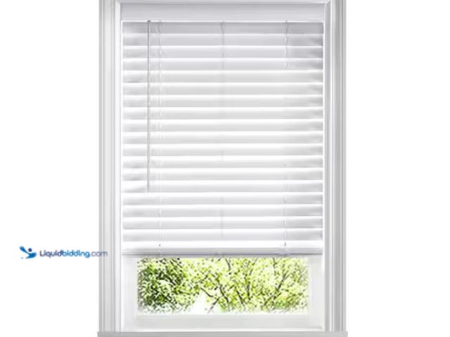 Lot 49-1627264 - Home Decorators Collection White Cordless Faux Wood Blinds for Windows with 2 in. Slats - 67.5 in. W...