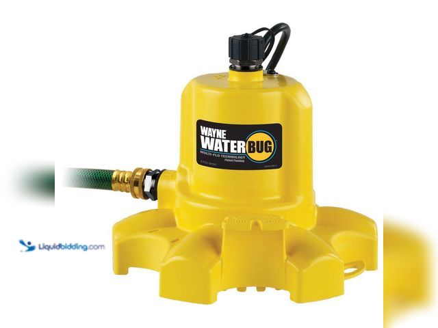 Lot 49-5435919 - Wayne
1/6 HP WaterBUG Submersible Utility Pump with Multi-Flo Technology Used (powers on)