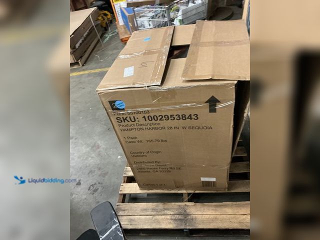 Lot 49-5449502 - Home Decorators Collection Hampton Harbor 28 in. W x 22 in. D x 35 in. H Single Sink Freestanding Ba...