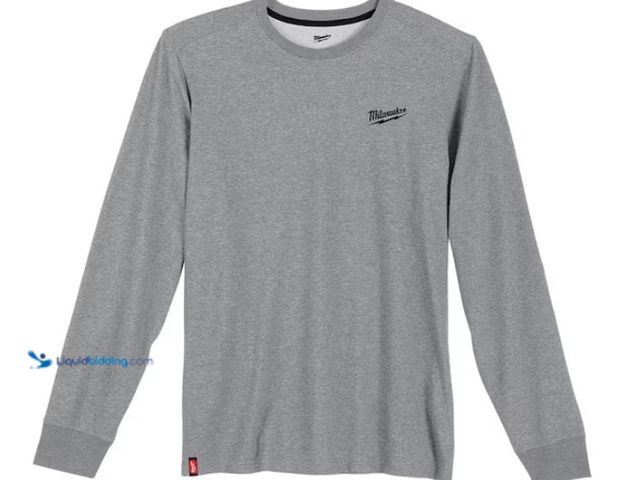 Lot 49-1578059 - Lot of (2) Milwaukee Men's Large Gray Cotton/Polyester Long-Sleeve Hybrid Work T-Shirt, Model # 604G...