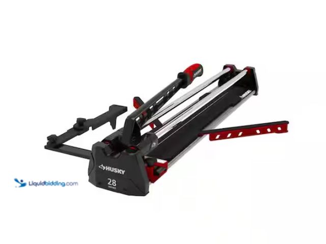 Lot 49-1567791 - Husky 28 in. Tile Cutter with Tungsten Carbide Blade and Adjustable Gauge, Model # JHD700, Slightly ...