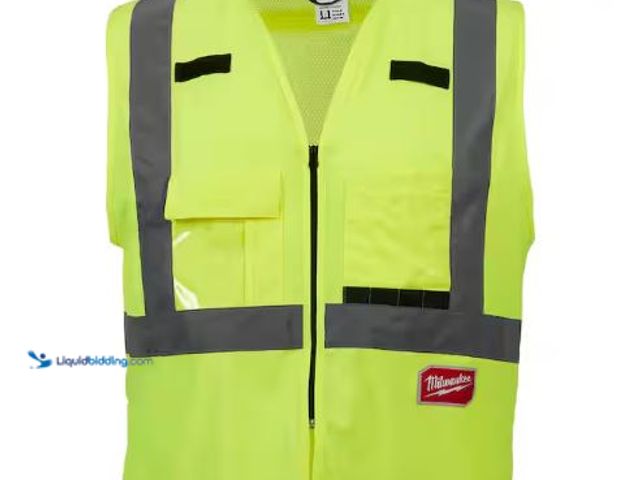 Lot 49-1565989 - Lot of (2) Milwaukee Large/X-Large Yellow Class 2 High Visibility Safety Vest with 10 Pockets, Model...