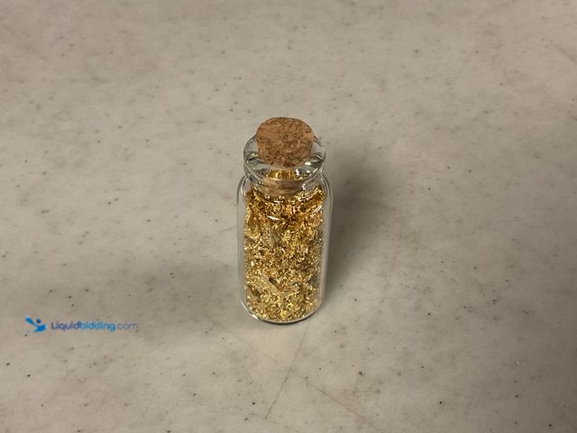 Lot 49-1830706 - RARE ONE INCH GLASS VILE OF PURE 24K GOLD FLAKES #COINS0219