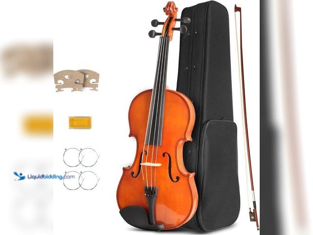 Lot 49-5437545 - 4/4 Violin for Beginners, Acoustic Full Size Violin Starter Kit for Student, Natural Varnish Stringe...