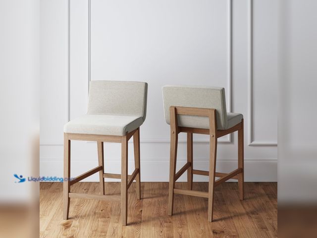 Lot 49-5463340 - Nathan James Gracie Modern Counter Height Bar Stool with Back, Counter Stool Upholstered Chair with ...