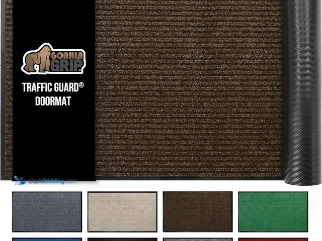 Lot 49-3514412 - GORILLA GRIP Traffic Guard Door Mat, 47x35, Heavy Duty Welcome Mats, Commercial Office Space Doormat...