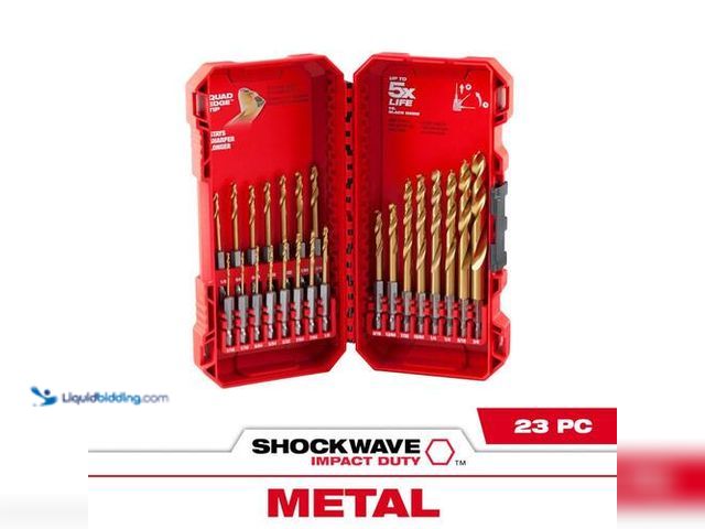 Lot 49-3616773 - Milwaukee SHOCKWAVE IMPACT DUTY Titanium Twist Drill Bit Set (23-Piece) - New SKU #1001264789  Ref#H...