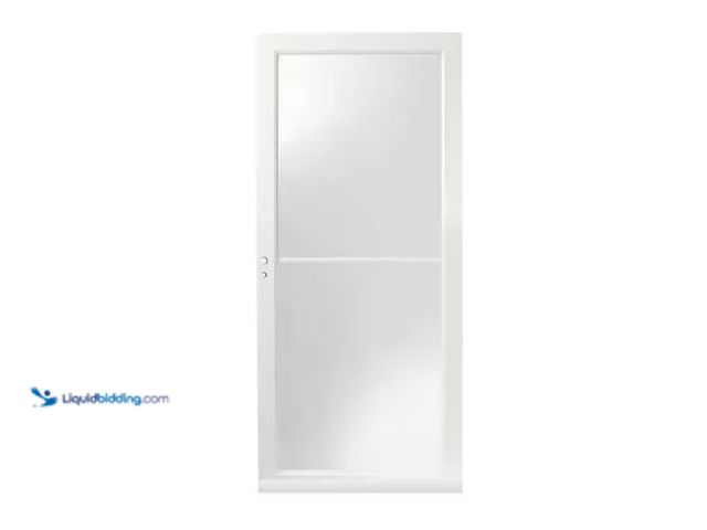 Lot 49-1549405 - Andersen 3000 Series 36 in. x 80 in. White Left-Hand/Outswing Full-View Retractable Aluminum Storm D...