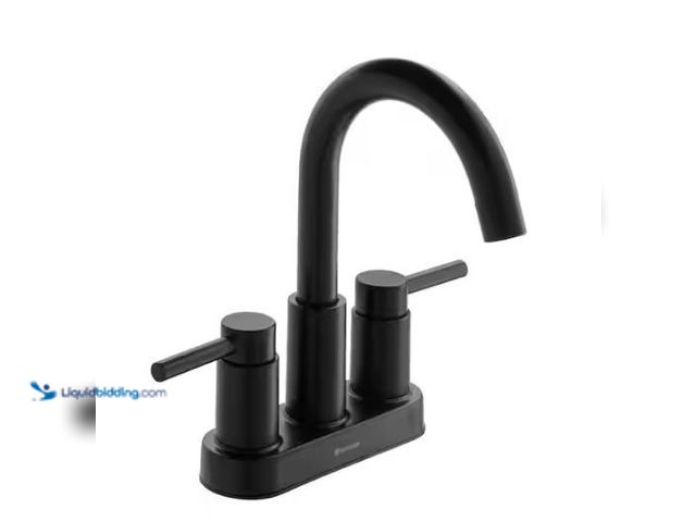 Lot 49-3432691 - Glacier Bay Dorind 4 in. Centerset 2-Handle High-Arc Bathroom Faucet in Matte Black, Model # HD67110...
