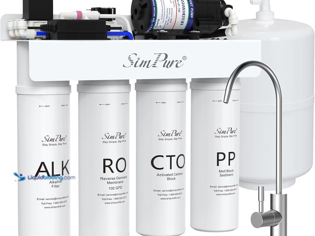 Lot 49-5437512 - SimPure T1-100ALK Alkaline Reverse Osmosis Water Filter, Mineral Reverse Osmosis System 7 Stage, NSF...
