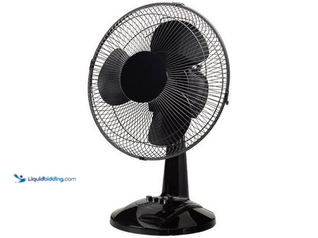 Lot 49-5559510 - Hampton Bay 12 in. 3 Speed Personal Desk Fan in Black. Model # FT30-8MBA. Unused
