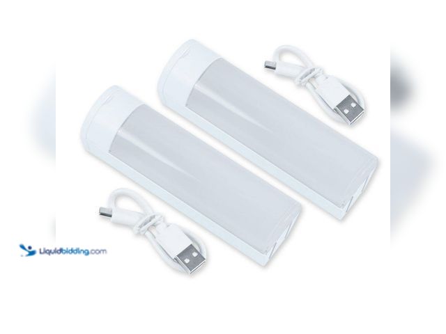 Lot 49-5560157 - QTY 2 - 5 in. Rechargeable Battery Dimmable Bright White LED White Portable Task Light (2-Pack). Mod...