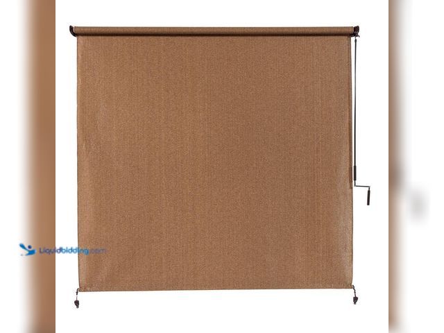 Lot 49-5437794 - Coolaroo Walnut Cordless UV Blocking Fade Resistant Fabric Exterior Roller Shade 96 in. W x 96 in. L...