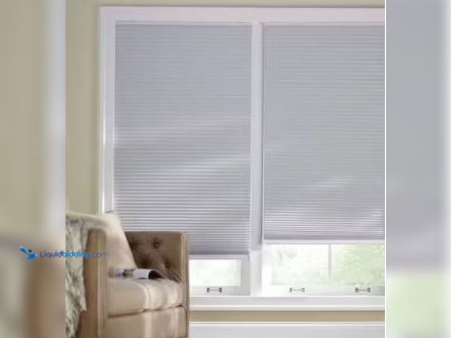 Lot 49-1517093 - Home Decorators Collection
Shadow White 9/16 in. Cordless BO Fabric Cellular Window Shades-48.375 i...