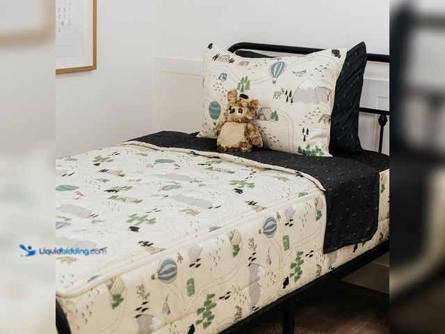 Lot 49-5546094 - Beddy's Adventure & Wildlife Theme Durable Zipper Bedding for Kids,Bed in a Bag,Cream Comforter & Ch...