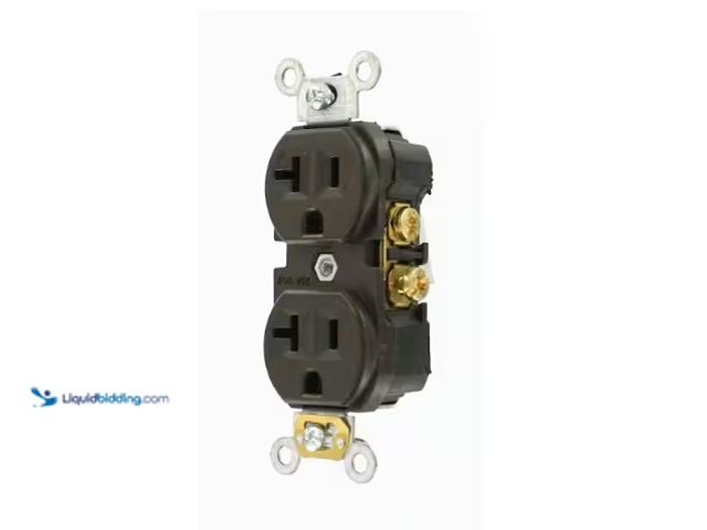Lot 49-1566640 - Leviton 20 Amp 125 V Commercial Grade Duplex Outlet/Receptacle, Brown (54-Pack) CBR20, Model # R50-C...